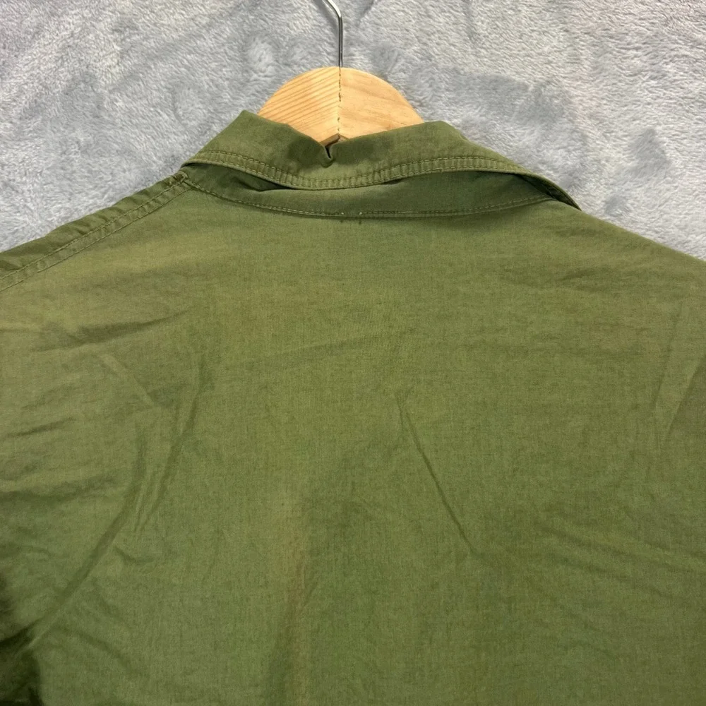 Pierre D'Alby Utility Jacket Womens M Green Good Vintage Oversized Cargo Snap